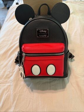 Loungefly Disney Mickey Mouse Black and Red Mini Backpack